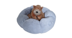 Petal Pet Bed - Blue/ Brown - S - Image 2