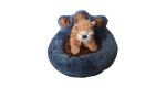 Paw Pet Bed - Blue/ Brown - L - Image 3